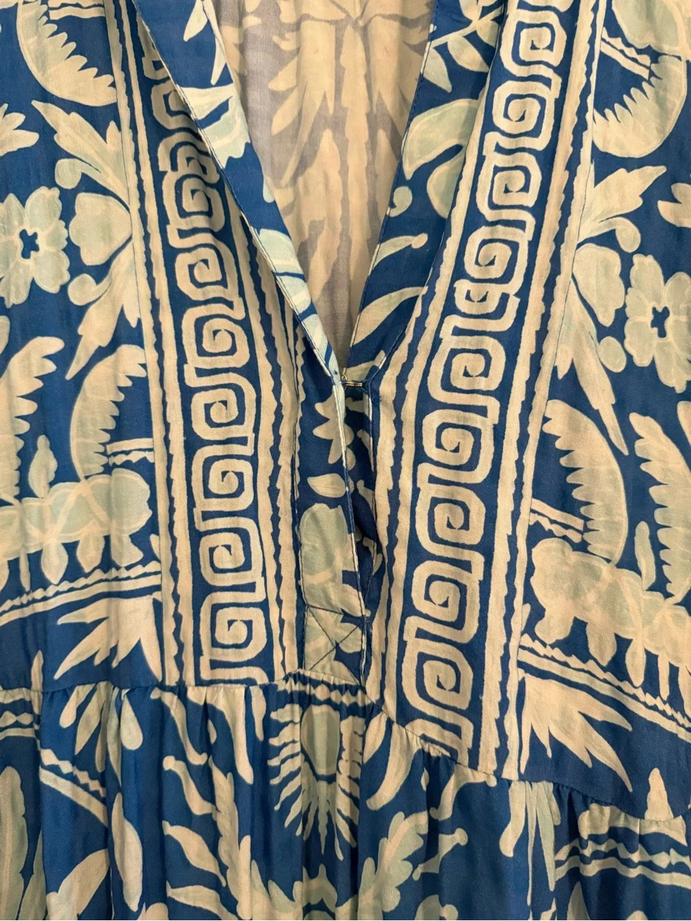 Anthro Carolita Blue Floral Maxi Dress - Picture 3 of 6
